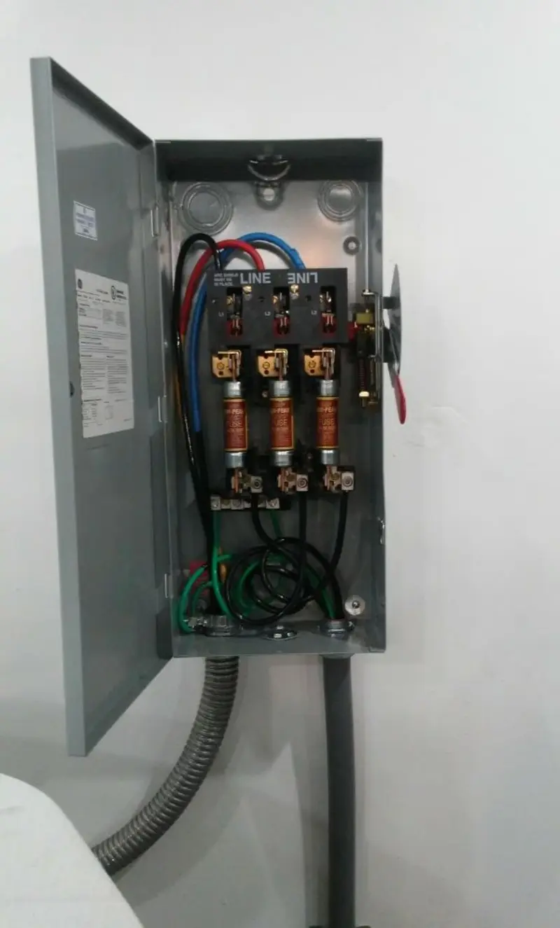 Three-phase disconnect switch installed for Electrical Wiring & Rewiring in Conley